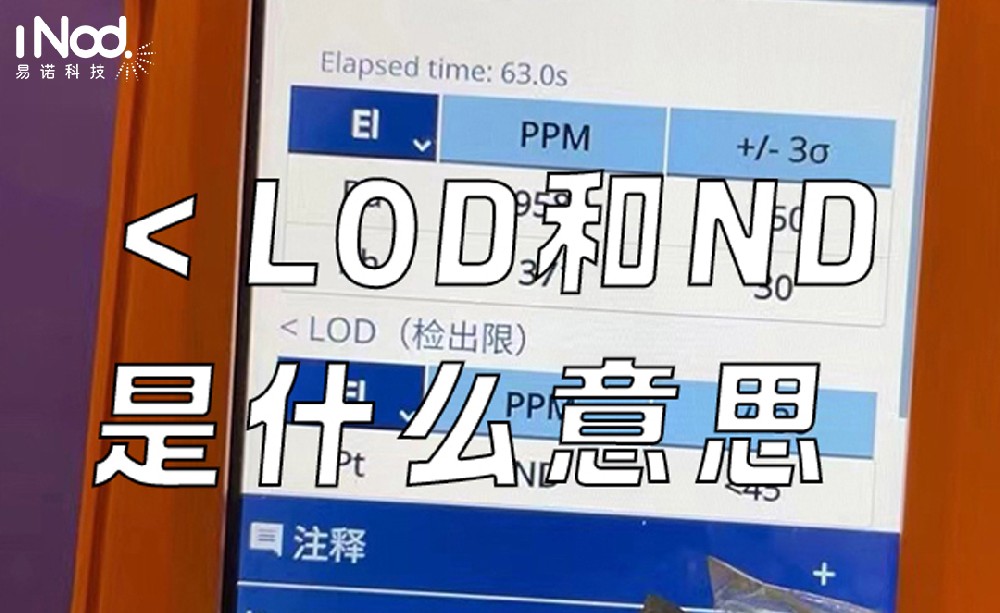 手持光谱仪结果显示的“<LOD”和“ND”是什么意思?